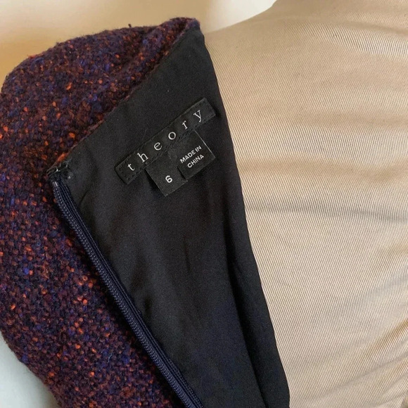THEORY EUC Purple Tweed Franita Sheath Dress Varro - Picture 8 of 8